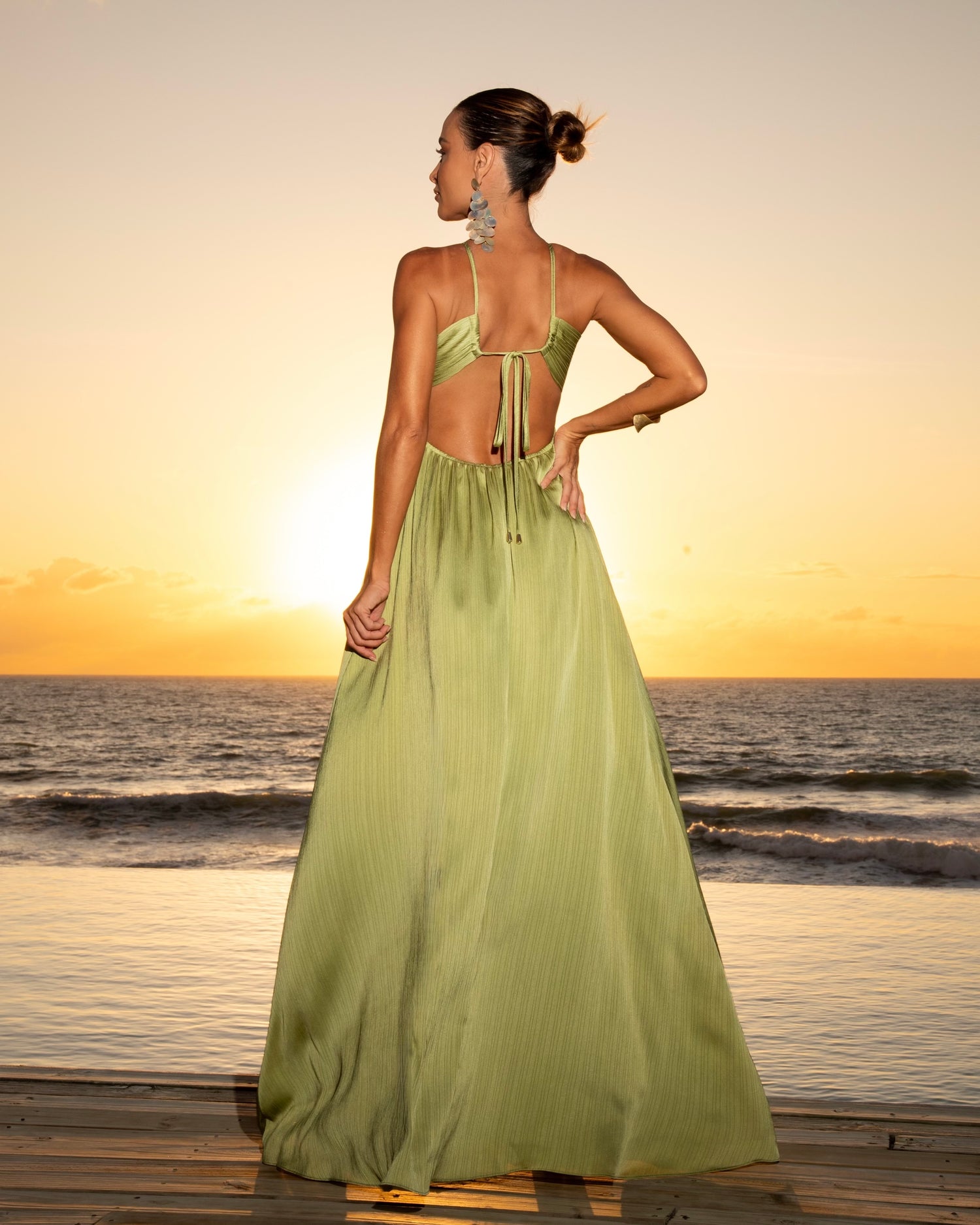 Trimmings Green Dress