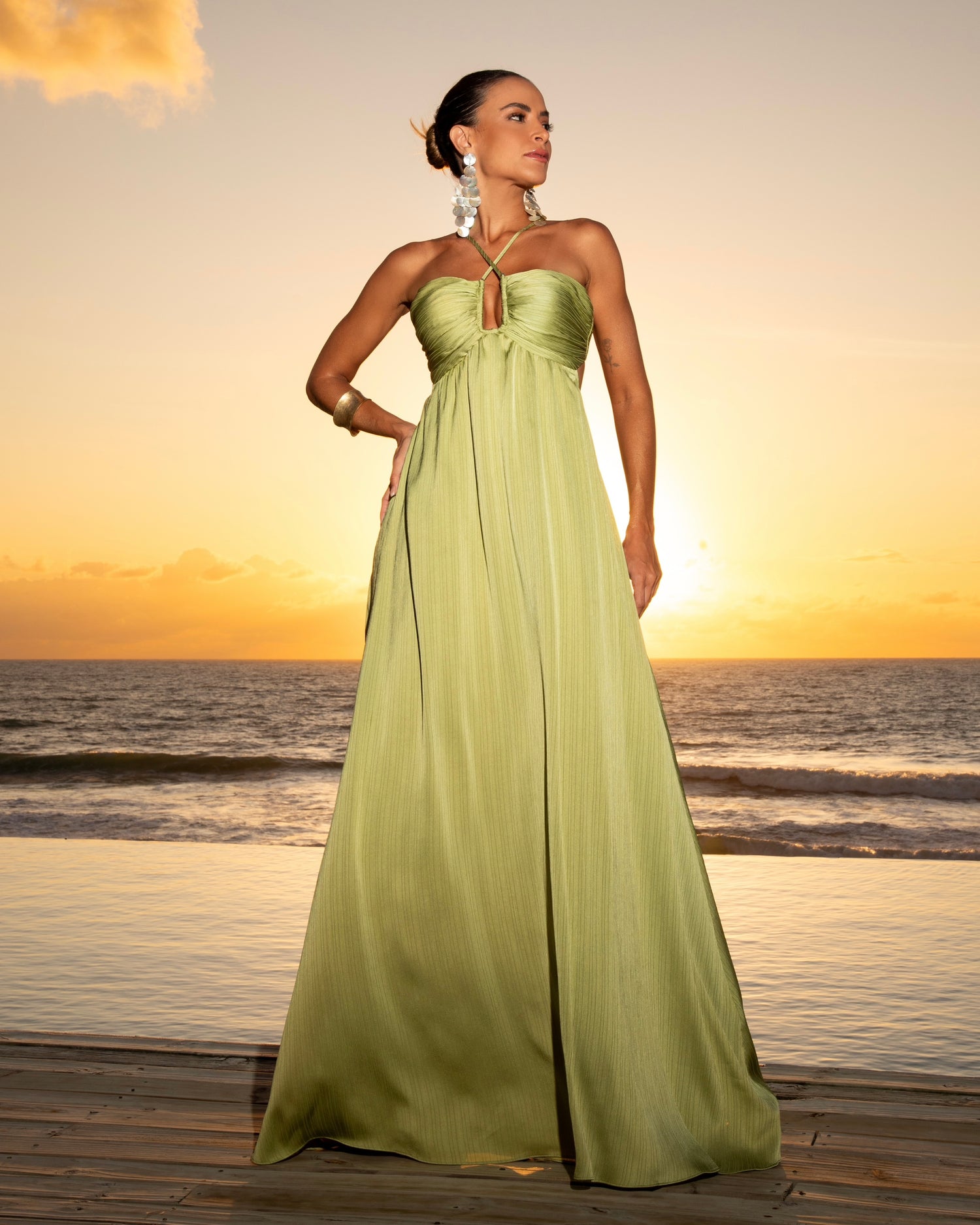 Trimmings Green Dress