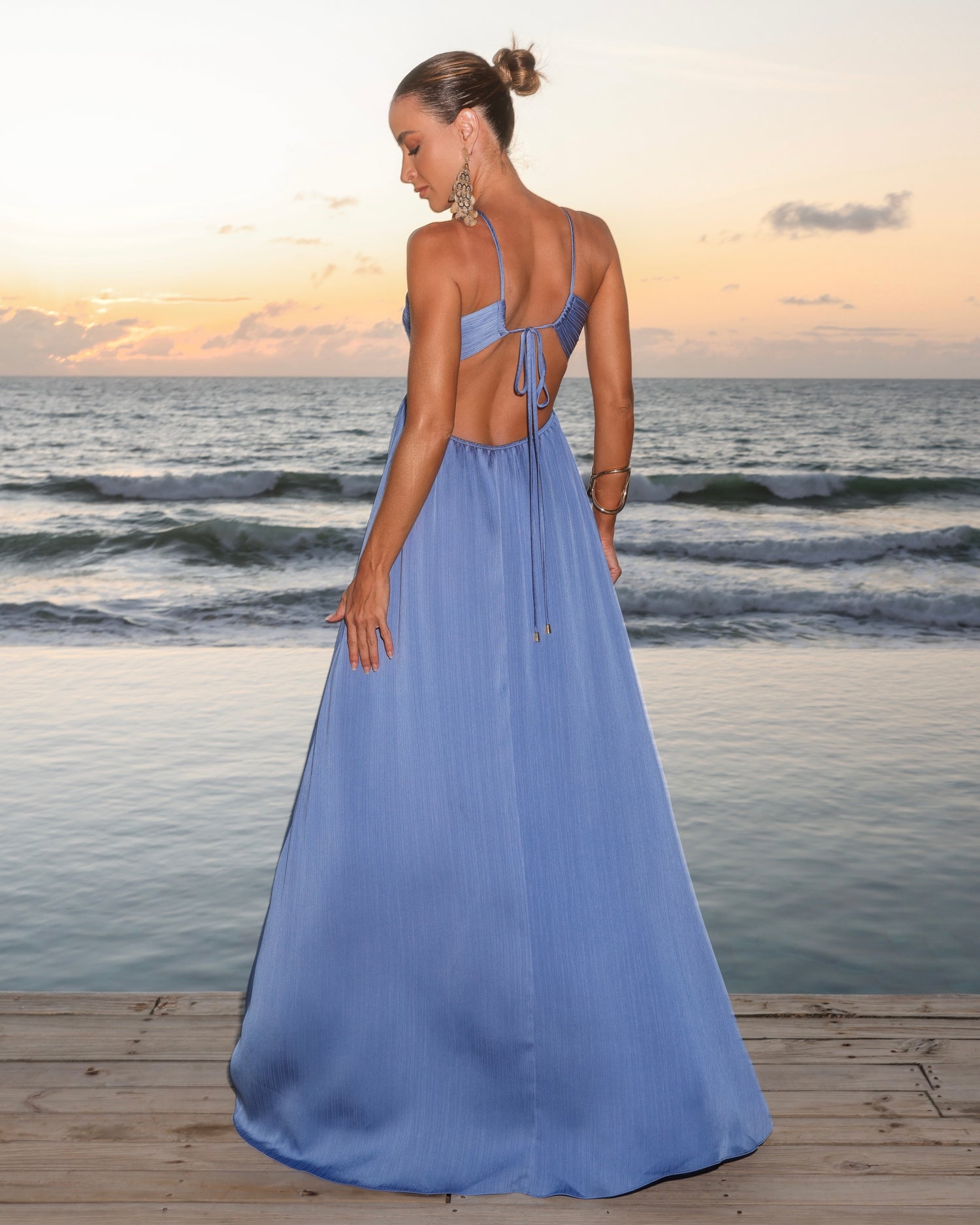 Trimmings Blue Dress
