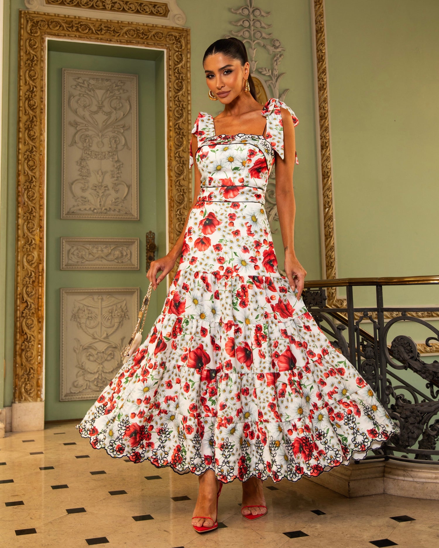 Red Flowers Dress
